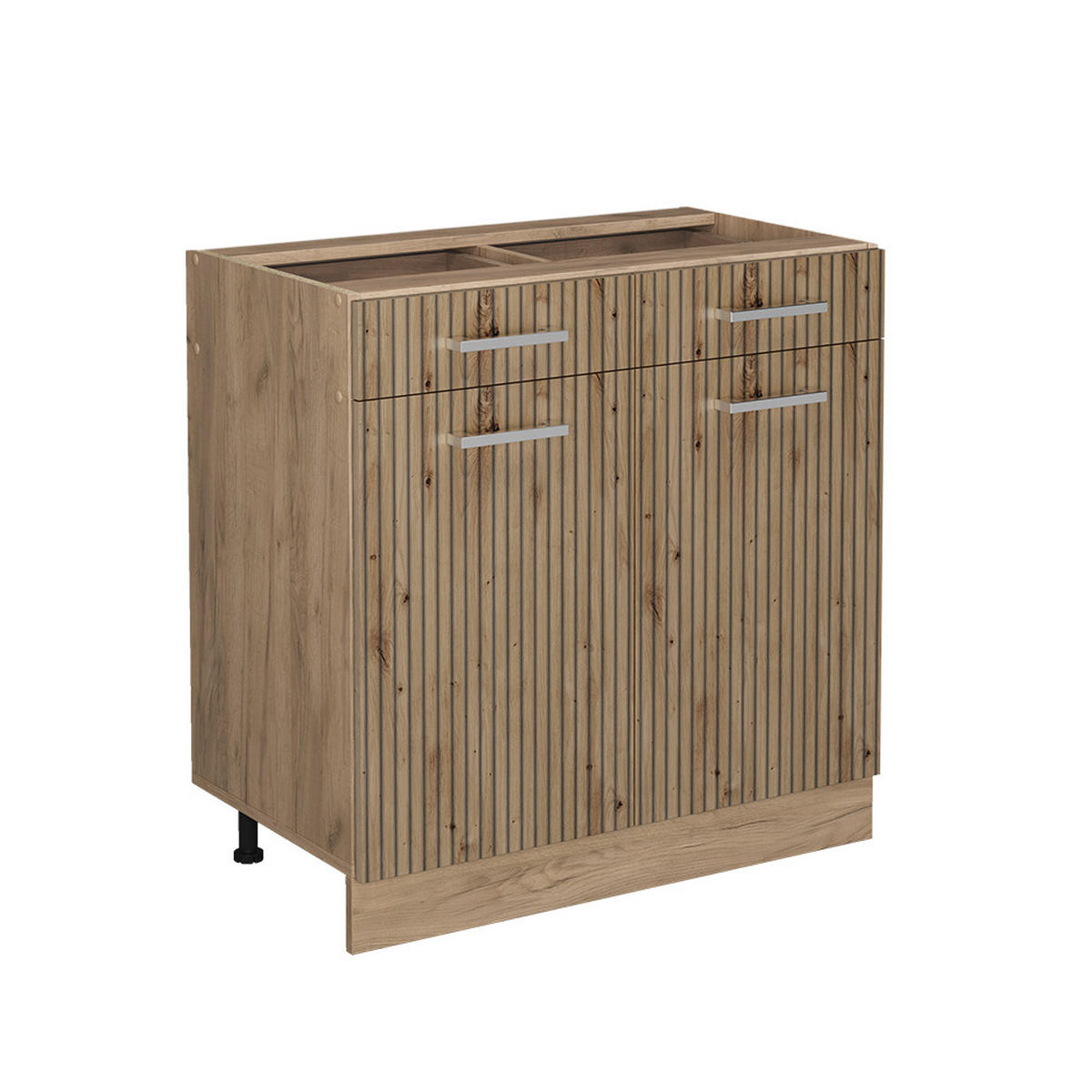 KÜCHENUNTERSCHRANK R-Line Artisan-Eiche 80 cm ohne AP - Honigeiche/Eiche Wotan, Holzwerkstoff (80/81.6/46cm) - Vicco