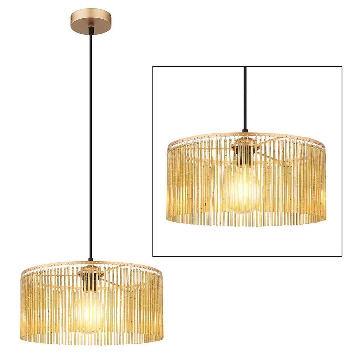LED HÄNGELEUCHTE Leeds Gold - Goldfarben, Metall (35/35/135cm) - Nowa