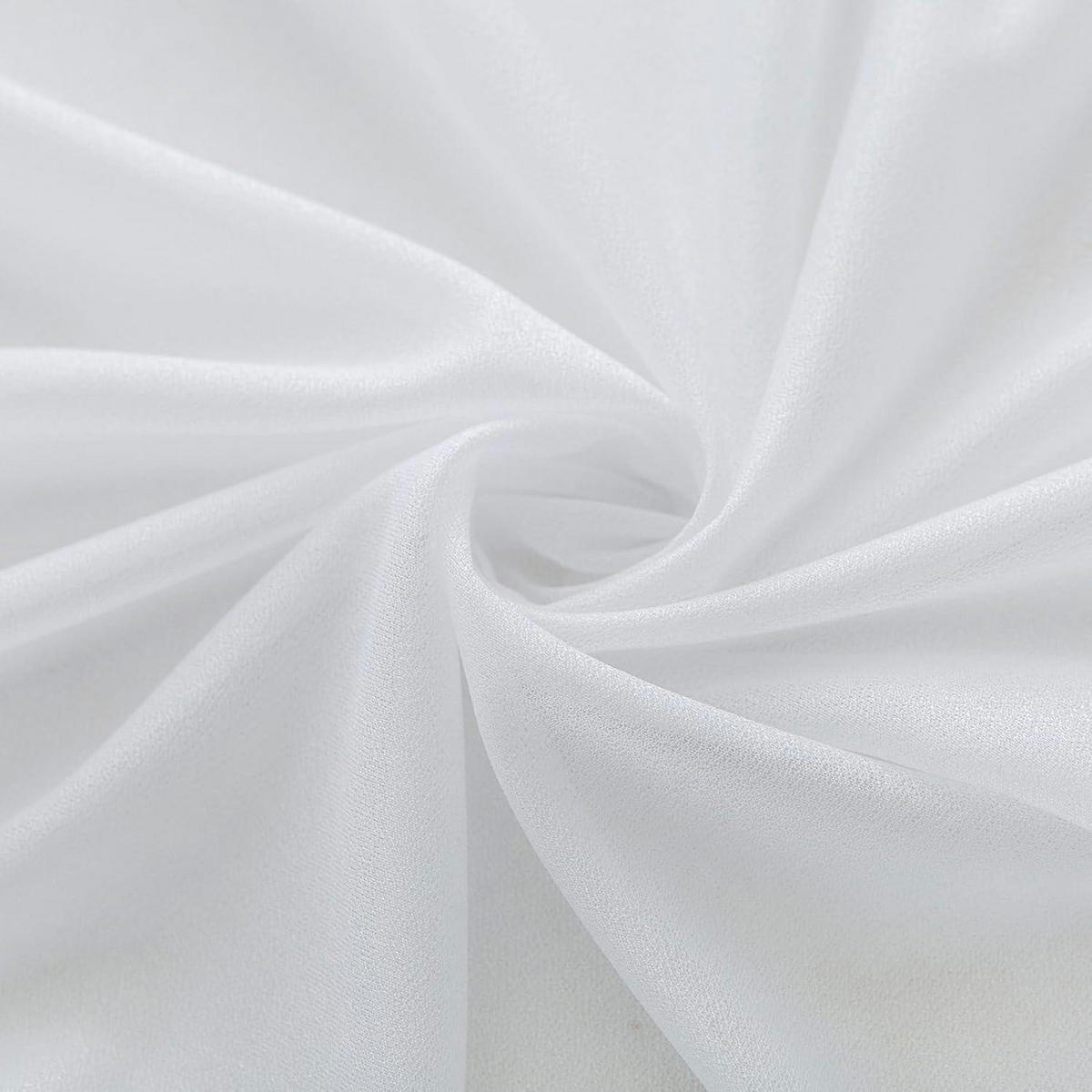 TISCHLÄUFER Chiffon Weiß 300 x 70 cm - Weiß, Textil (300/70/1.5cm)