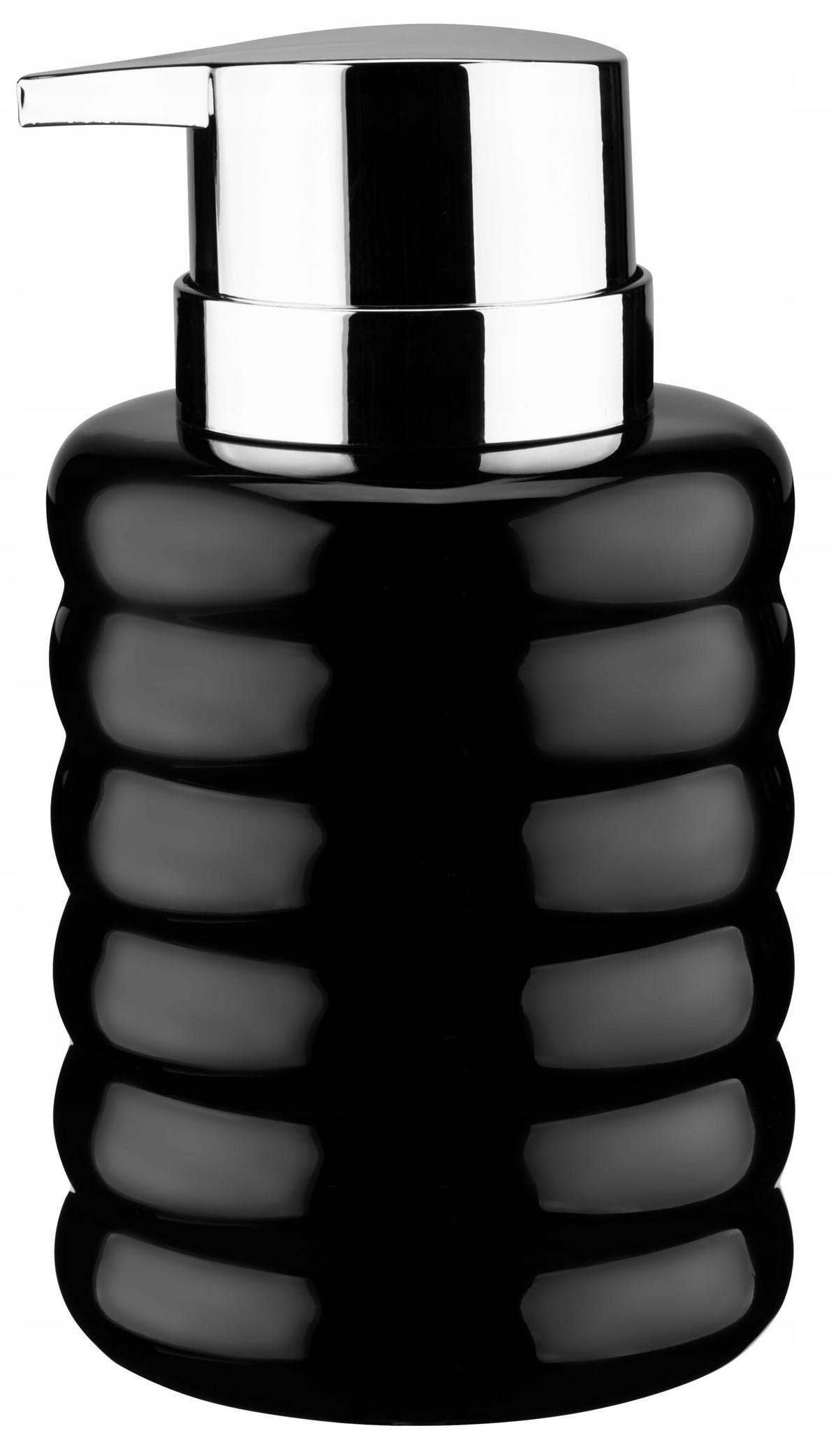 SEIFENSPENDER mit Pumpe 490 ml, schwarz - Schwarz, Keramik (9/15cm) - KADAX