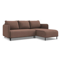 ECKSOFA mit Schlaffunktion Strukturstoff Stoff Pink - Pink/Hellrosa, Holz/Textil (236/162cm) - Makamii