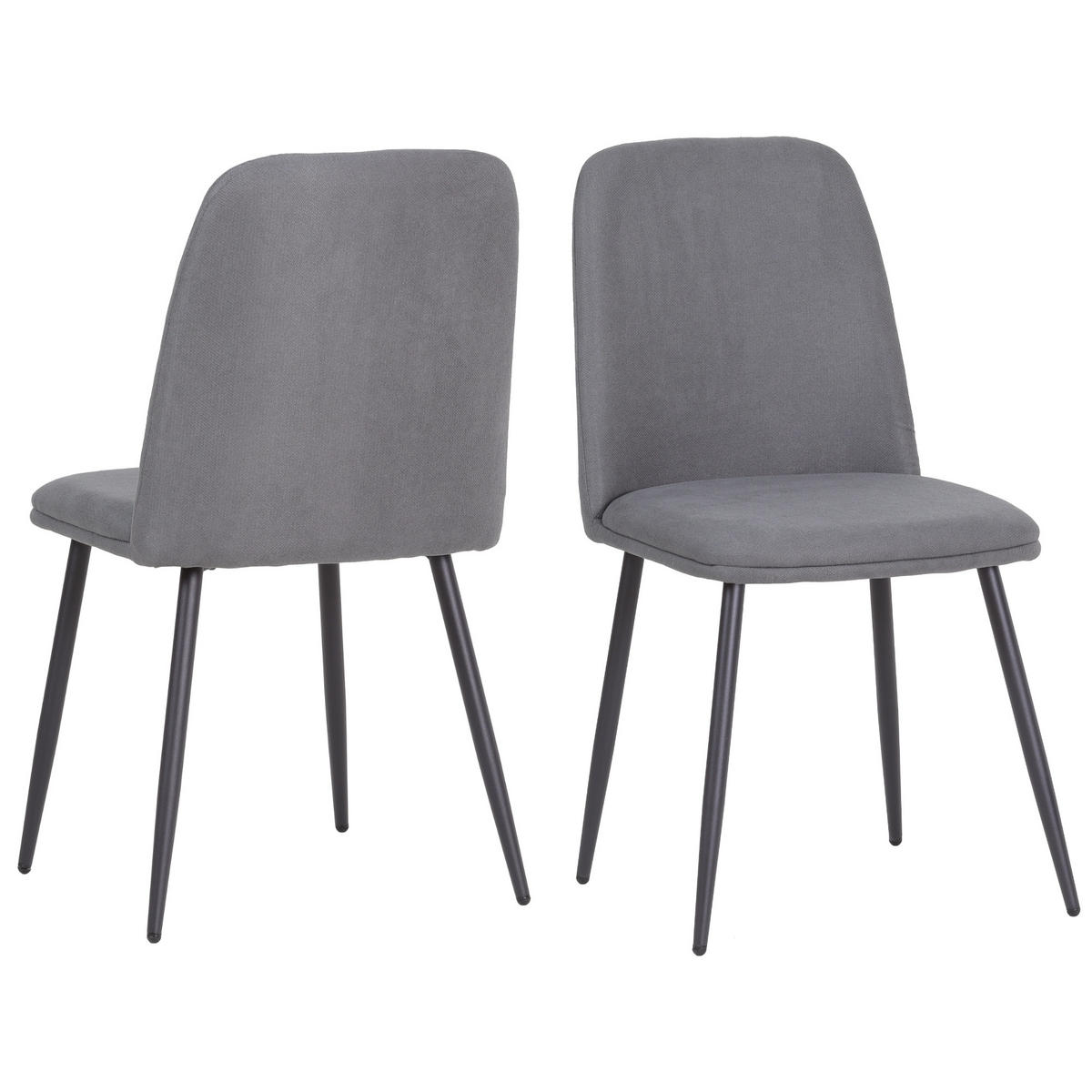 ESSZIMMERSTÜHLE Bono 2er Set Grau - Grau, Textil (55/85/48cm) - Albatros