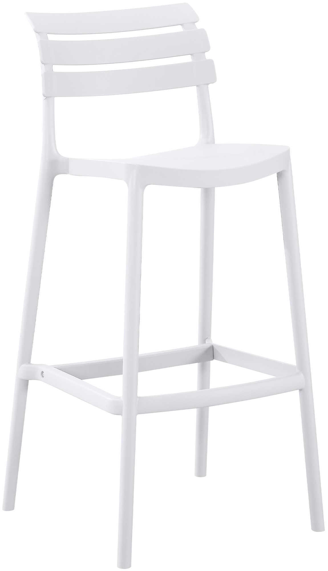 BARHOCKER Nils Lehne 49x50x99cm Kunststoff Weiß Hoher - Weiß, Kunststoff (49/99/50cm) - DELUKE