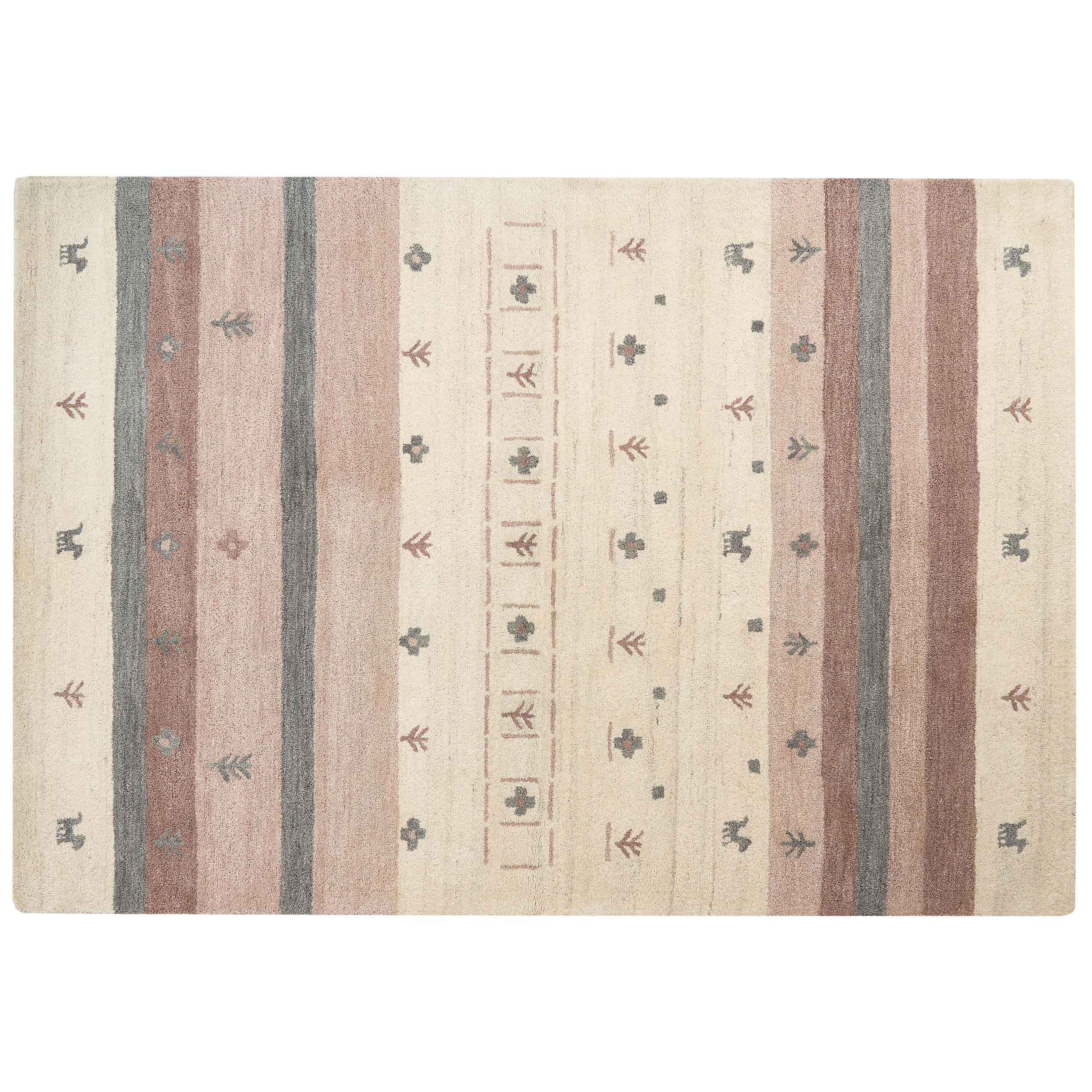 GABBEH PREPROGA S KRATKIM VLAKNOM Karli 230/160 cm - bež, tekstil (160/230cm) - Beliani
