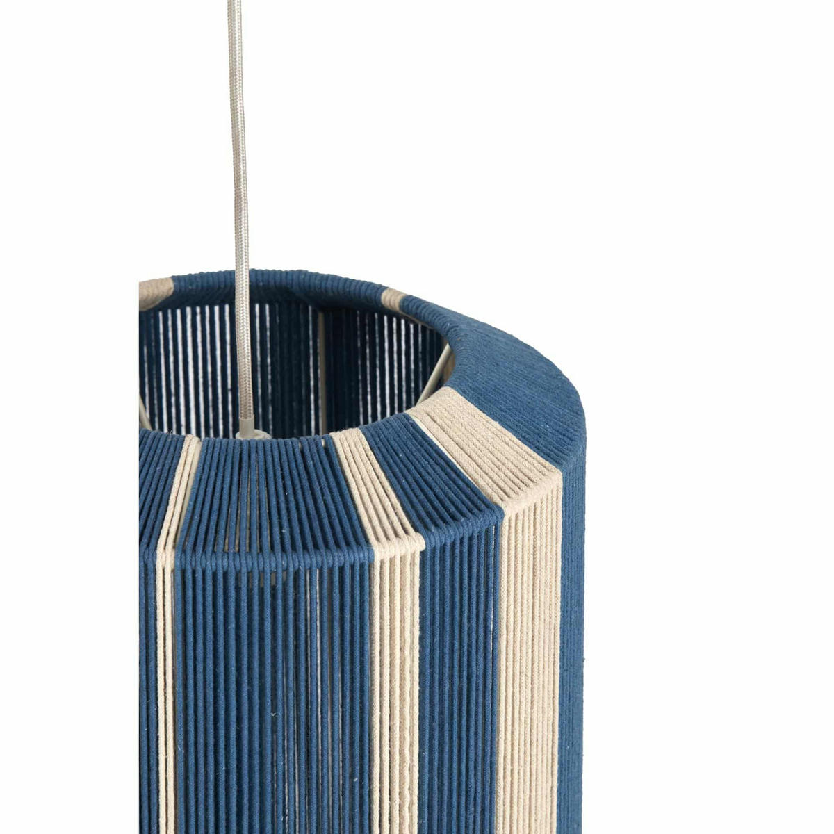 HÄNGELAMPE Kozana Blau 30/30/46 cm - Blau, Textil (30/30/46cm) - Light & Living