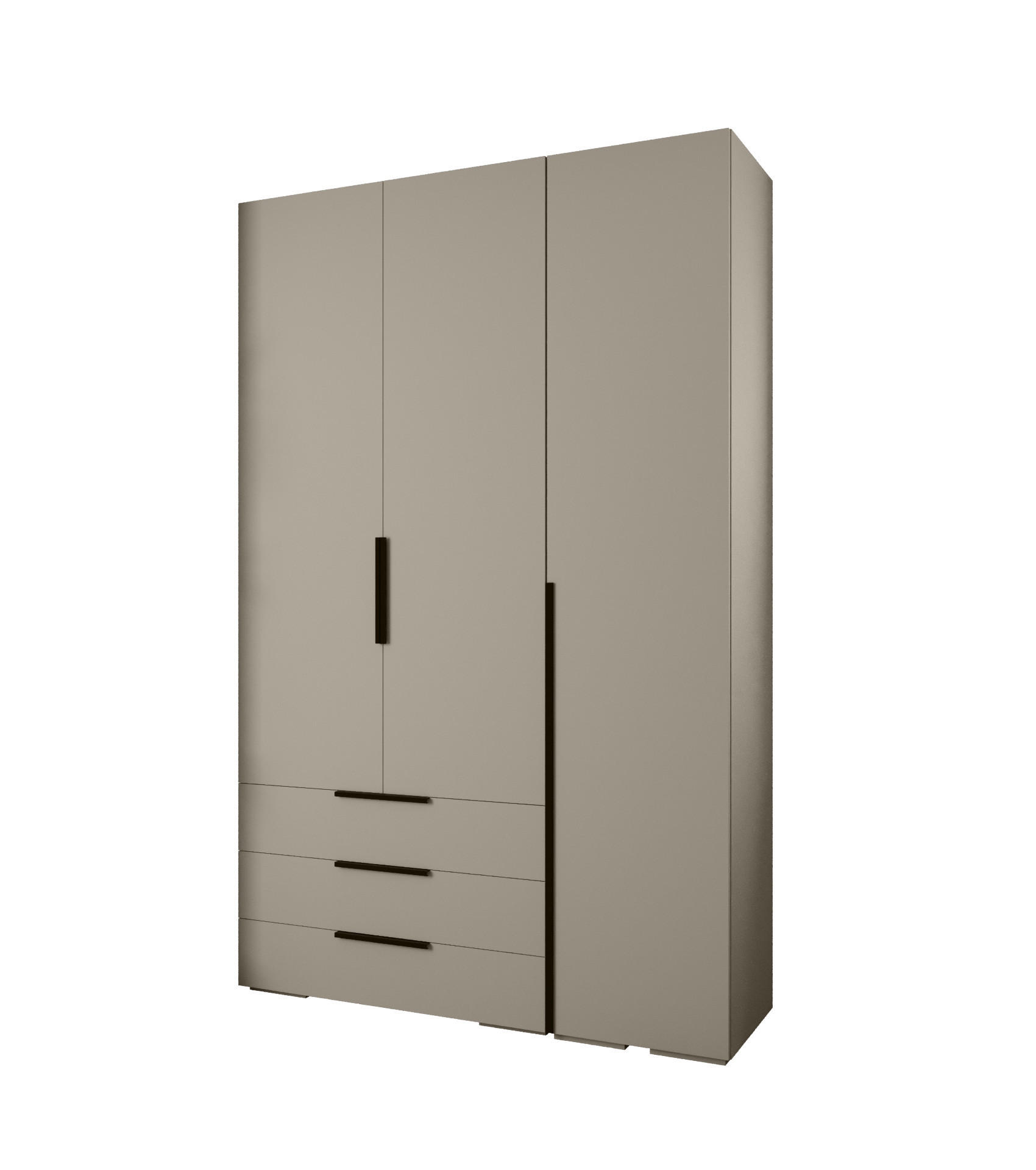 GARDEROBEN-SET 236,7/150/47 - Kaschmir/Schwarz, Holz/Kunststoff (150/236.7/47cm) - Abiks Möbel
