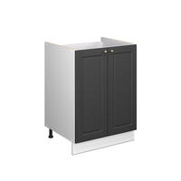 SPÜLENUNTERSCHRANK Fame-Line, Anthrazit-Gold Landhaus/Weiß, 60 cm - Anthrazit/Weiß, Holzwerkstoff (60/82/51.6cm) - Vicco