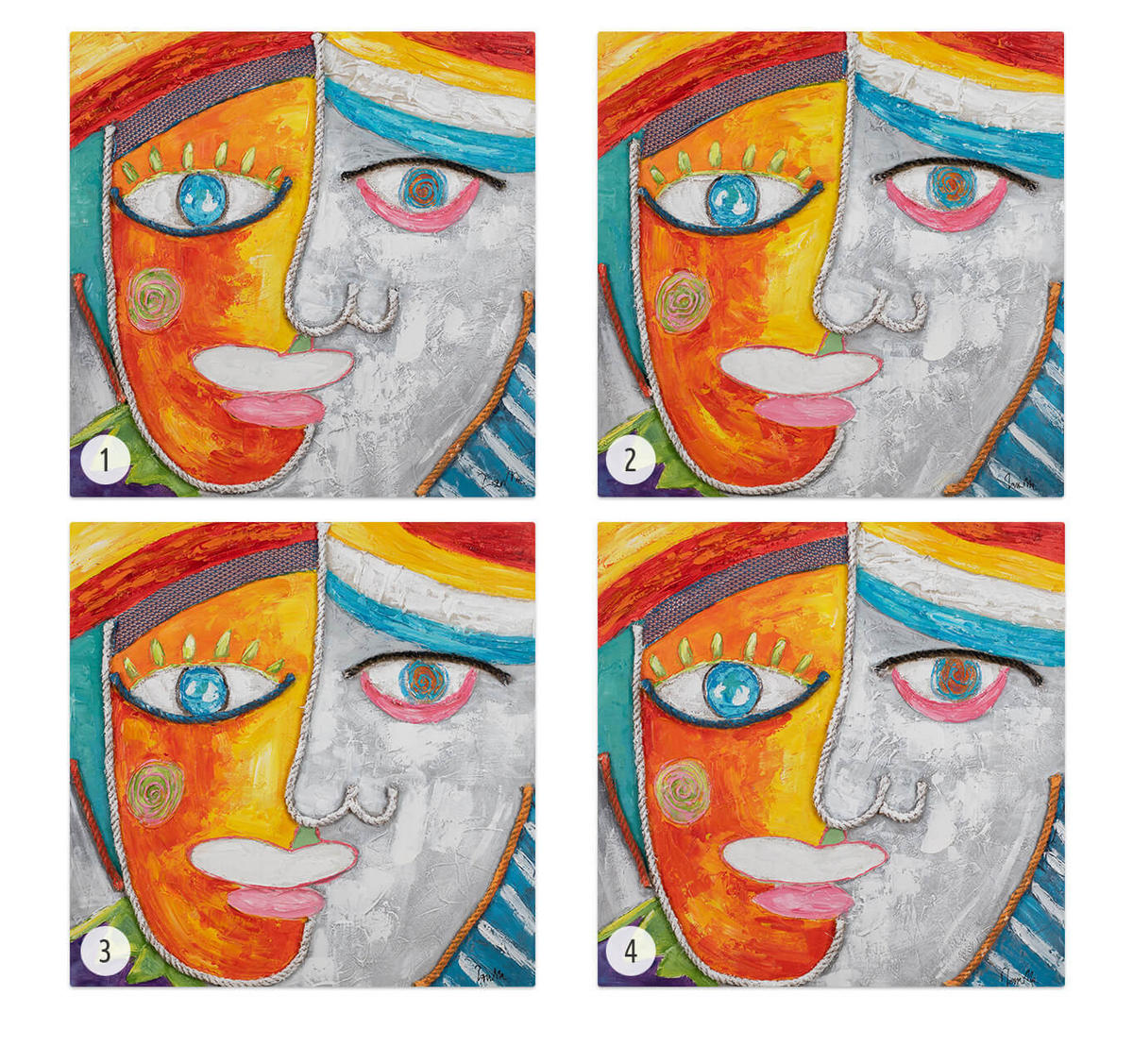 ACRYLBILD HANDGEMALT 80/80 cm - Multicolor, Holz/Textil (2.66/80cm) - KUNSTLOFT