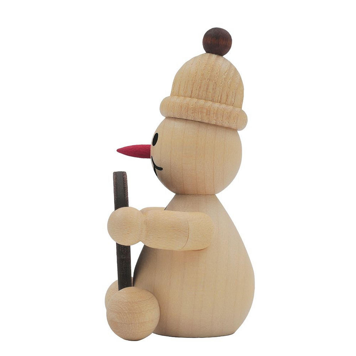 HOLZFIGUR Schneemann Junior mit Lebkuchenherz 6 cm - Multicolor, Holz (5/1/0.1cm)