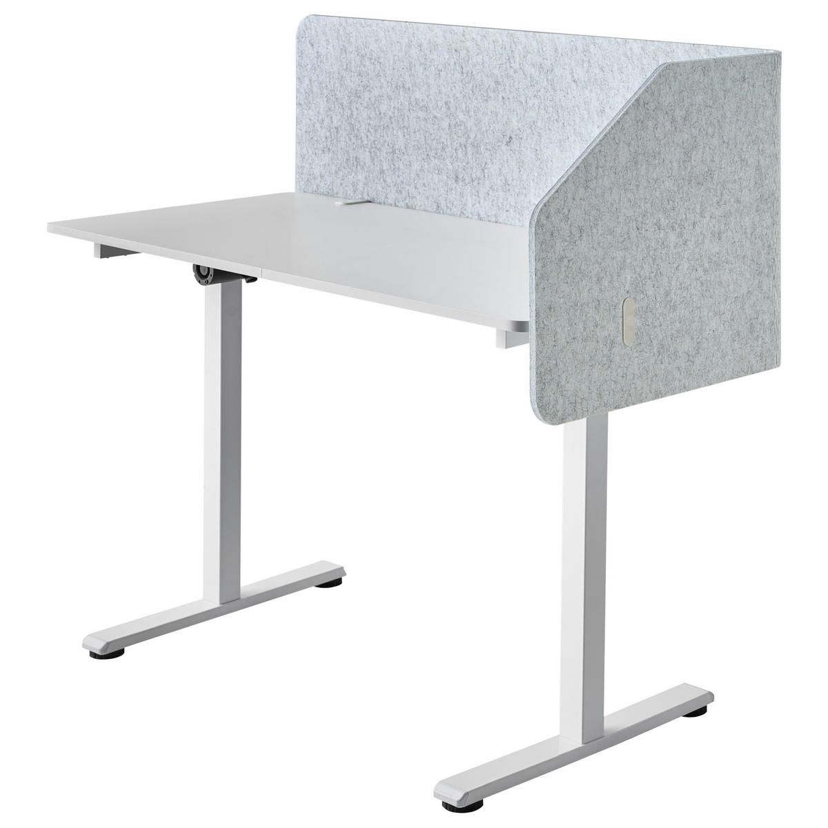DĚLICÍ STĚNA NA STŮL 120/50 cm Světle šedá Foldy - světle šedá, plast (120/50/1cm) - Beliani