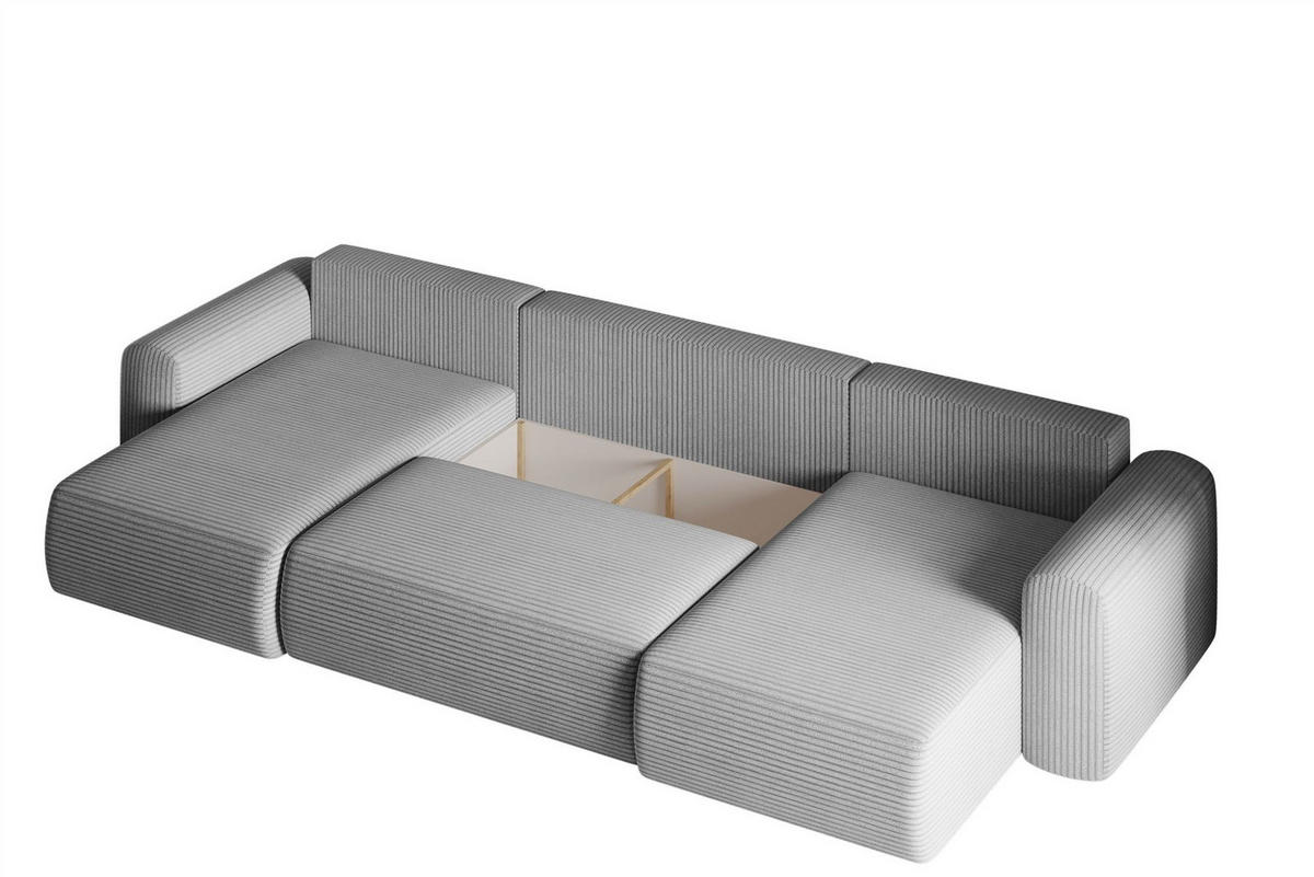 WOHNLANDSCHAFT Flora In Poso - Schwarz, Holzwerkstoff/Textil (362/83/145cm) - Fun Möbel