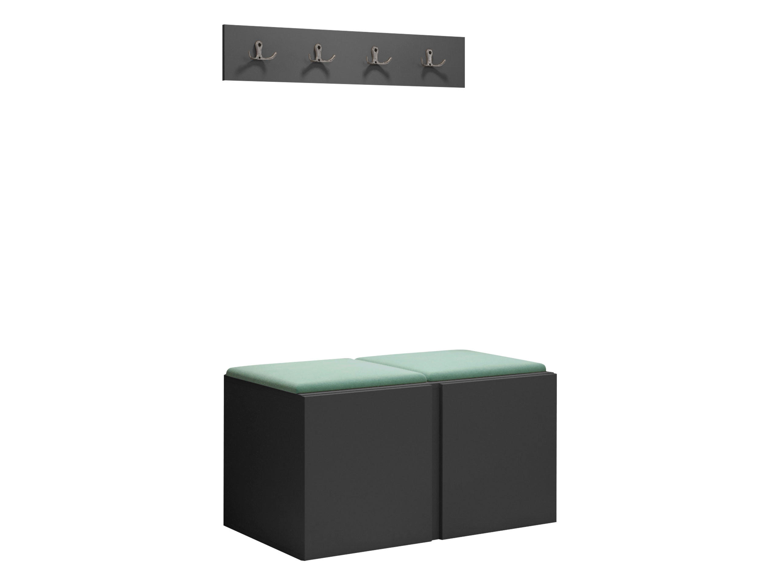 GARDEROBEN-SET Orion VI - Graphitfarben/Mintgrün, Holzwerkstoff/Kunststoff (84/42/46cm) - MIRJAN24