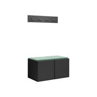 GARDEROBEN-SET Orion VI - Graphitfarben/Mintgrün, Holzwerkstoff/Kunststoff (84/42/46cm) - MIRJAN24