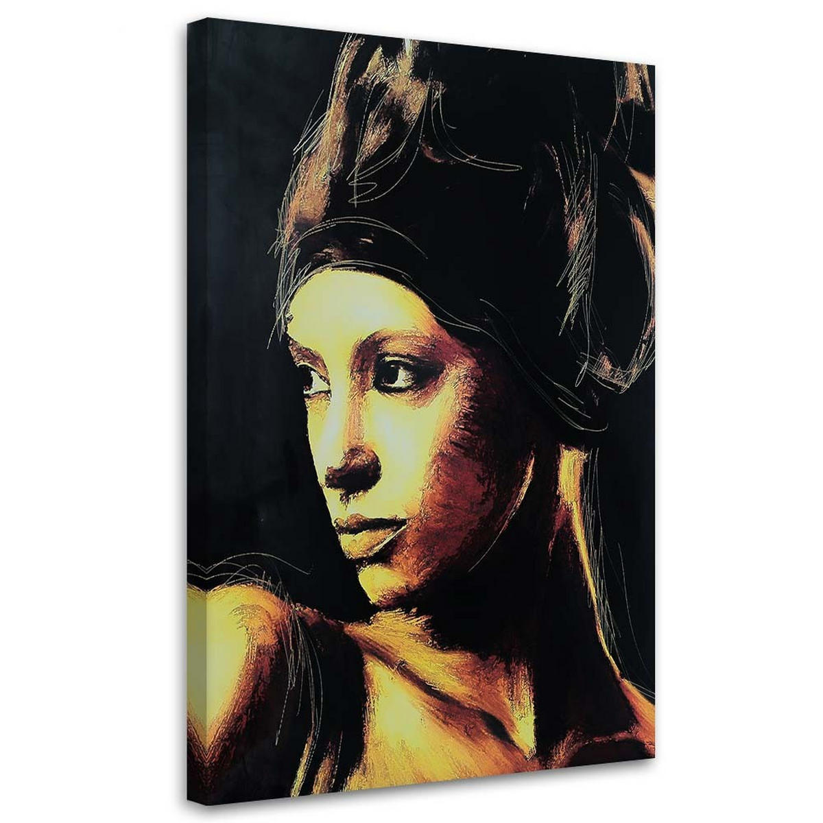 LEINWANDBILD Frau schaut in die Ferne - Braun, Textil (40/60cm) - Feeby