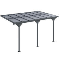 PERGOLA Pavillon Aluminium Grau - Grau, Metall (302/250/435cm) - Outsunny