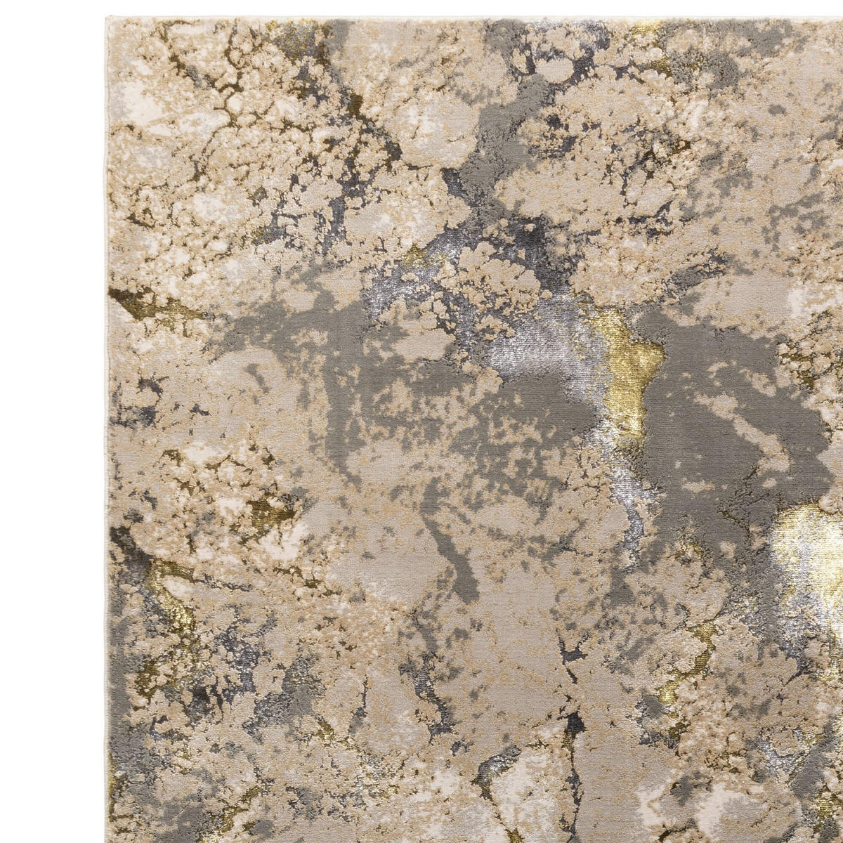 TEPPICH Hochglanz Metallic abstrakt Galaxie-Design pflegeleicht strapazierfähig COMO-Varenna, Gold 200x290 cm - Goldfarben, Textil (200/290cm) - KADIMA DESIGN