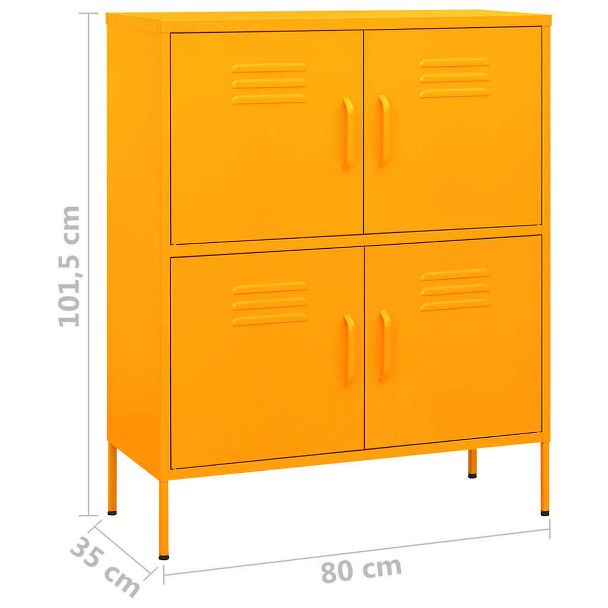 LAGERSCHRANK Senfgelb 80/35/101,5 Cm Stahl - Currygelb, Metall (35/101.5/80cm) - vidaXL
