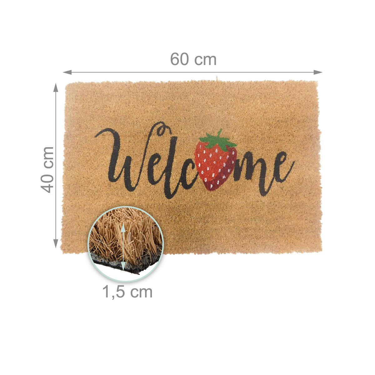 FUSSMATTE - Multicolor, Kunststoff/Textil (60/40cm) - Relaxdays