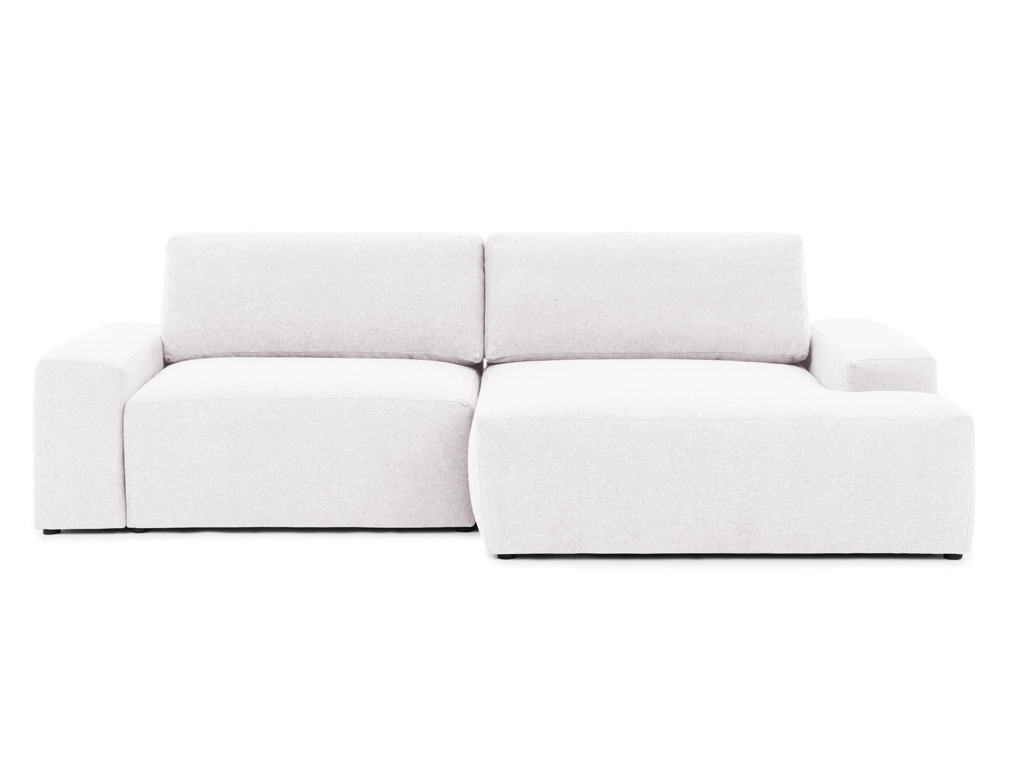 ECKSOFA Lennon aus Creme Strukturstoff mit Schlaffunktion und Bettkasten - Creme/Schwarz, Holz/Kunststoff (264/137cm) - S-Style