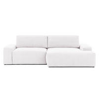 ECKSOFA Lennon aus Creme Strukturstoff mit Schlaffunktion und Bettkasten - Creme/Schwarz, Holz/Kunststoff (264/137cm) - S-Style