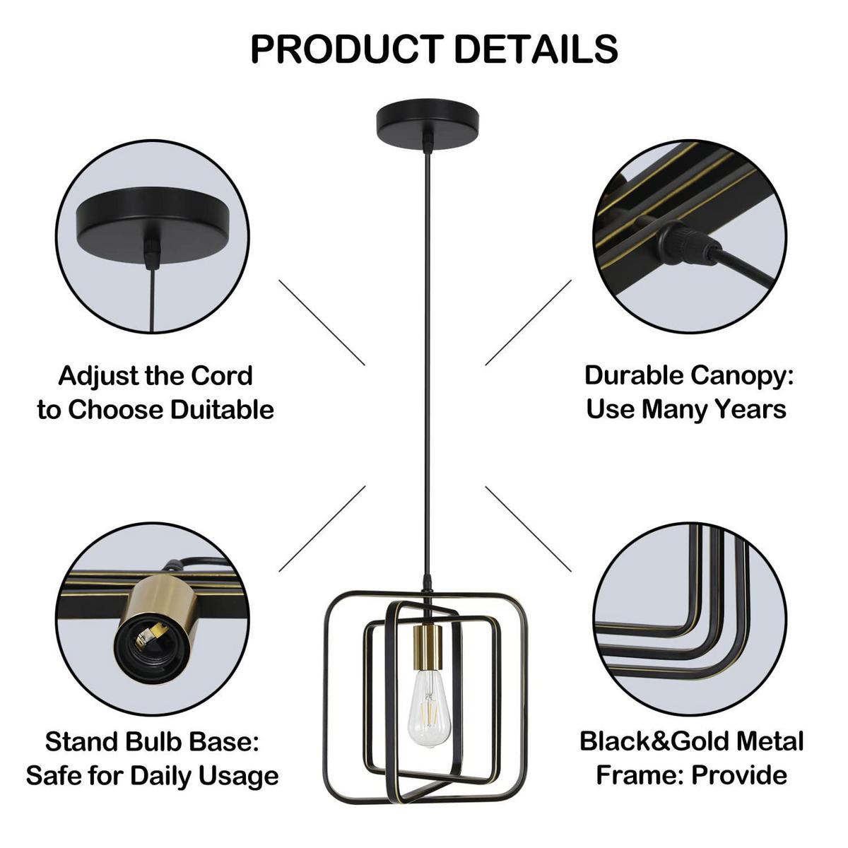HÄNGELEUCHTE Mirag 30/150/30 cm - Schwarz, Metall (30/30/150cm) - ZMH