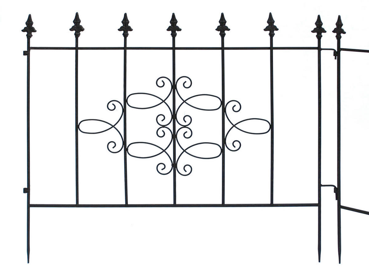 STECKZAUN Perugia aus Metall Schwarz 75 cm - Schwarz, Metall (75/68/1.5cm) - DanDiBo