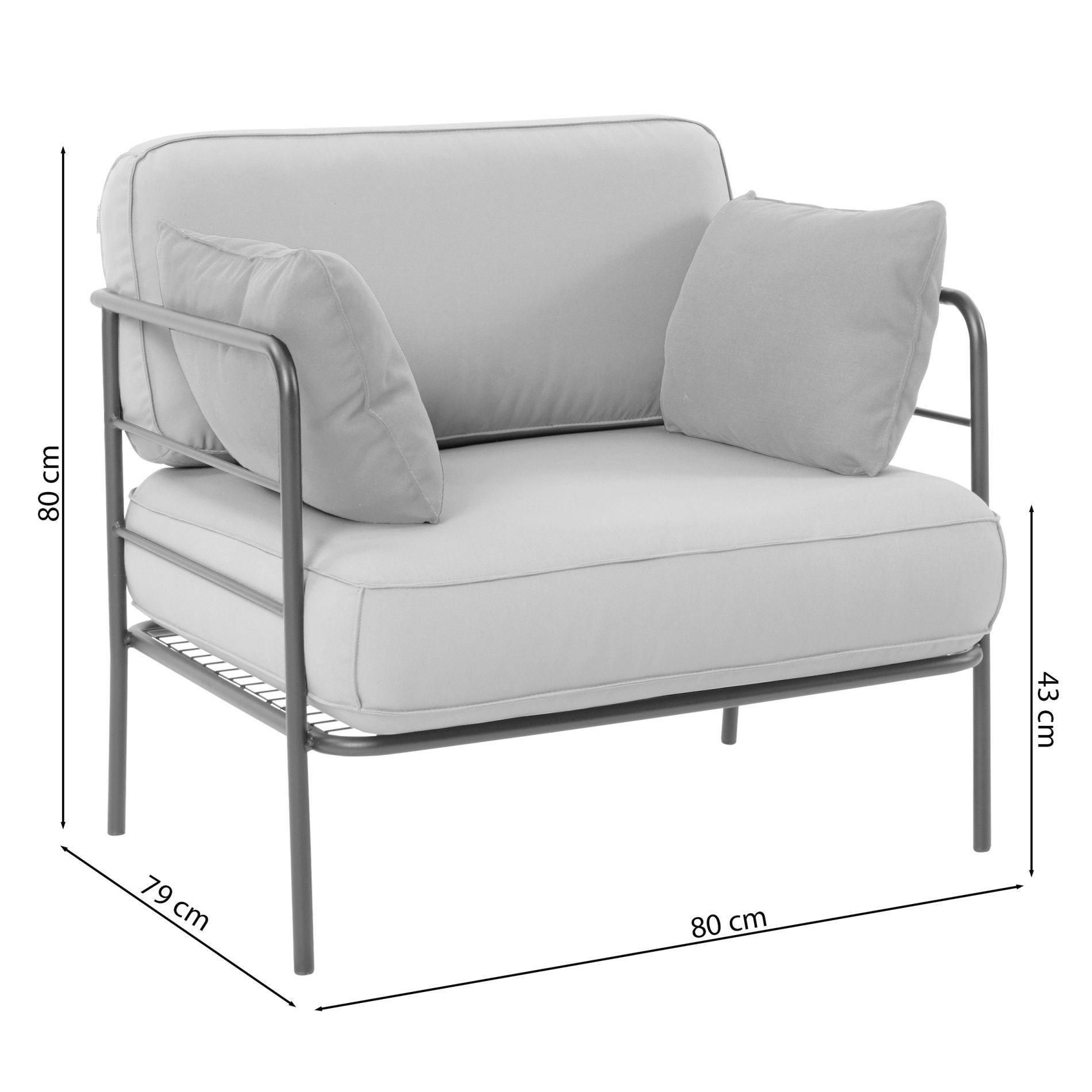 Thumbnail - Selsey Gartenstuhl, Beige, Textil, 1-Sitzer, 80x80x79 cm, Loungemöbel, Loungesessel