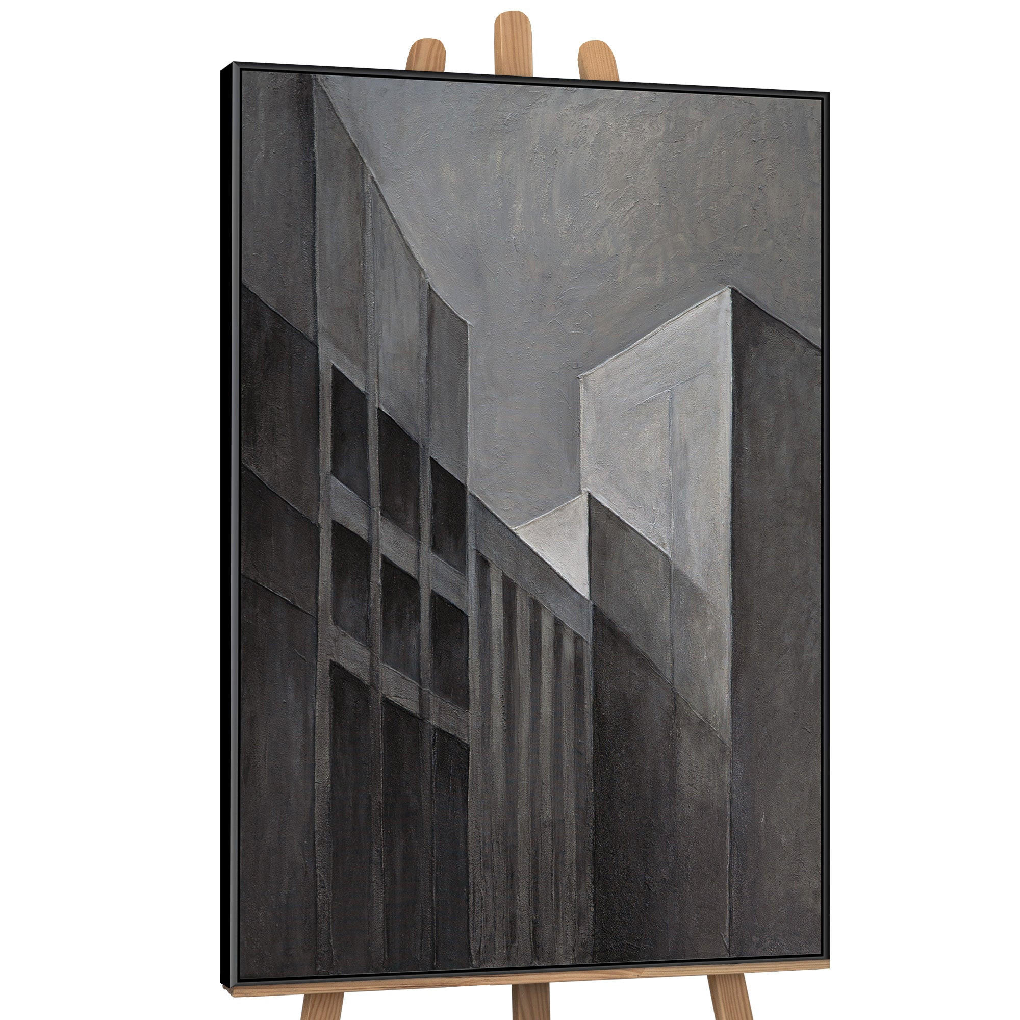GEMÄLDE Stadtkonturen Schattenfugenrahmen Schwarz 120x80 cm - Schwarz, Holz (120/80cm) - YS-art gallery