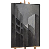 GEMÄLDE Stadtkonturen Schattenfugenrahmen Schwarz 120x80 cm - Schwarz, Holz (120/80cm) - YS-art gallery