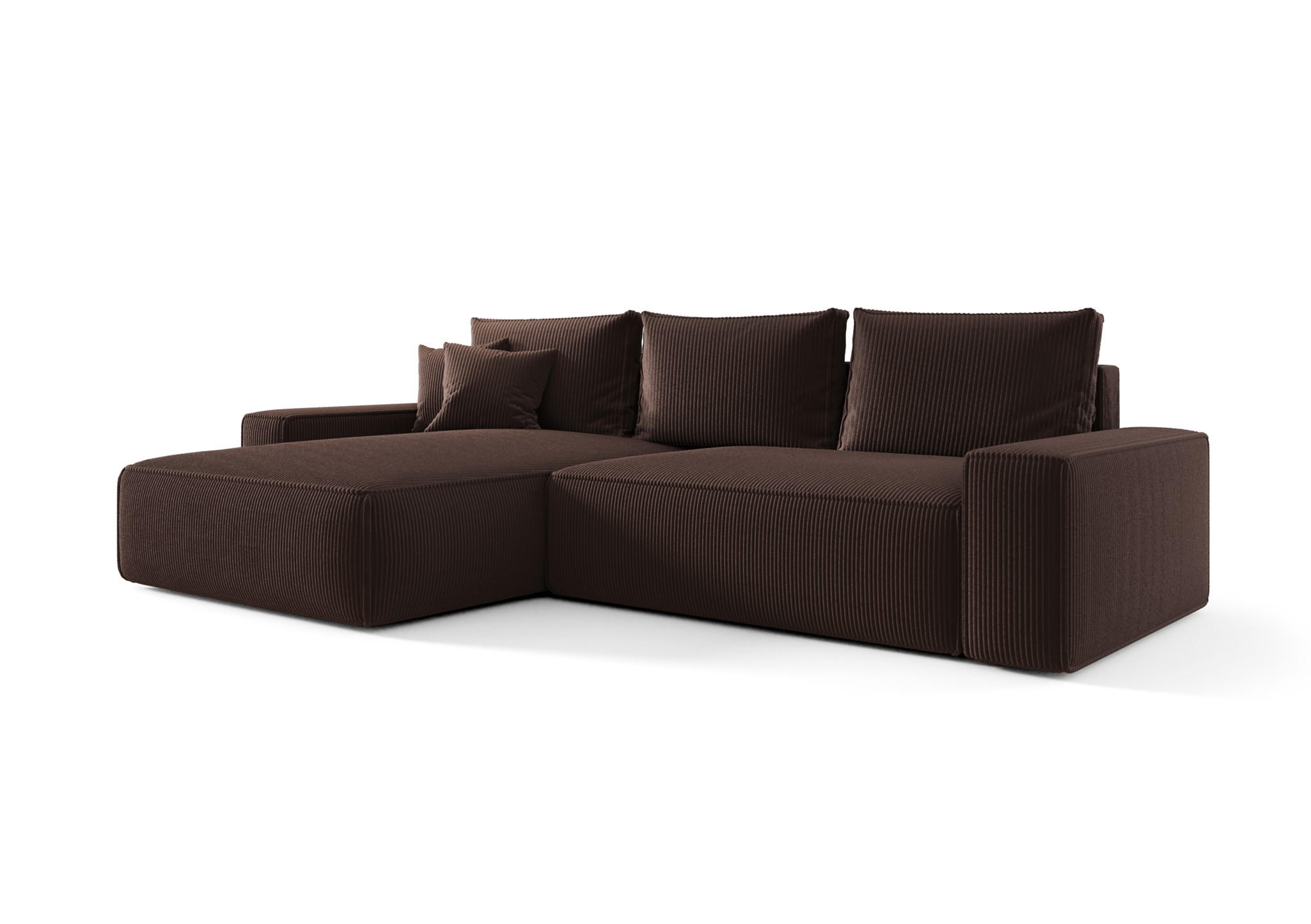 ECKSOFA Walken Mit Schlaffunktion - Braun, Holzwerkstoff/Textil (280/185cm) - Fun Möbel
