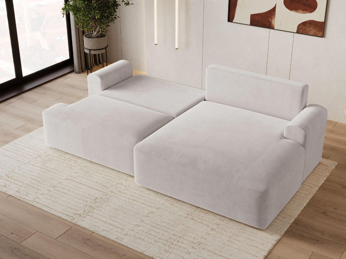 ECKSOFA Serene Grau Links - Grau, Holz/Textil (259/145cm) - Graingold