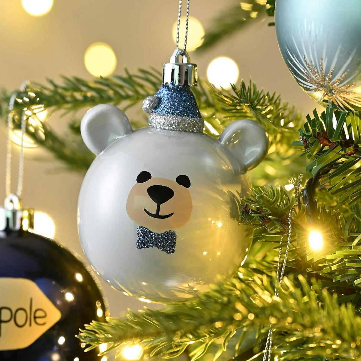 WEIHNACHTSKUGELN 12-teiliges Set 8 cm Silber Blau - Multicolor, Kunststoff (8/8/8cm)