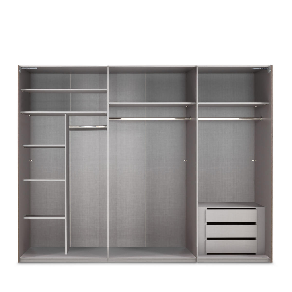 SCHWEBETÜRENSCHRANK 3-türig B300/H216/T65 cm in Weiß, Kleiderschrank inkl. Vollausstattung / 22016 - Rot/Weiß, Holzwerkstoff/Metall (300/216/65cm) - luma-home