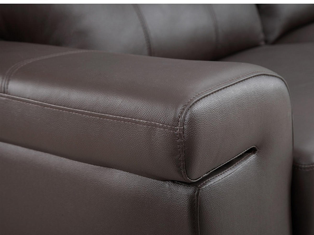 SOFA ohne Schlafmöglichkeit - 3 Personen - Leder - Schokoladenbraun - Braun, Leder (207/89/93cm) - Vente-Unique