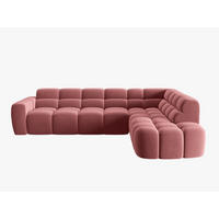 ECKSOFA rechts Lisa aus Samt lachs 5 Sitzplätze - Dunkelrosa, Textil (234/293cm) - Micadoni