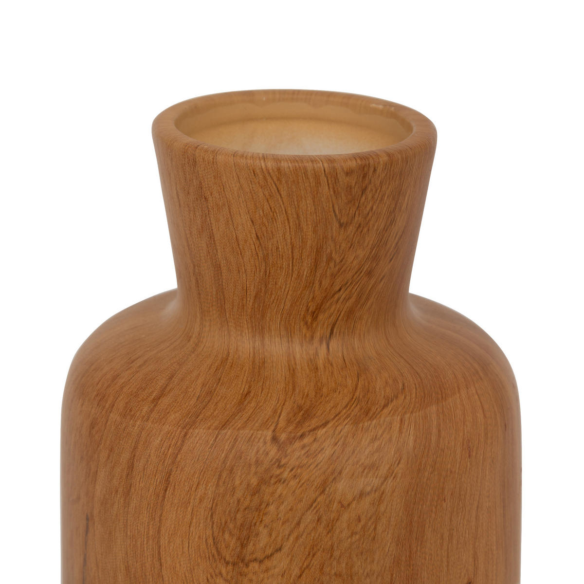 KERAMIKVASE Sao 30 cm Holzoptik - Braun, Keramik (30cm) - Atmosphera Createur d´interieur