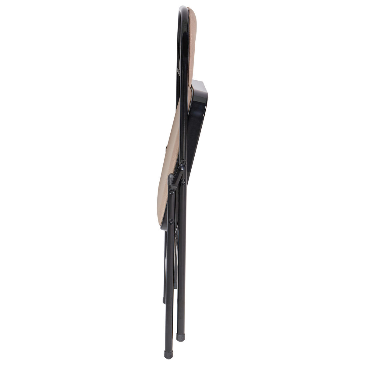 KLAPPSTUHL 4er-Set Metall Beige/Schwarz Sparks - Beige, Metall (45/77/47cm) - Beliani