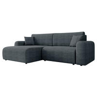 ECKSOFA Floryn L - Blaugrau/Schwarz, Holz/Kunststoff (245/145cm) - MIRJAN24