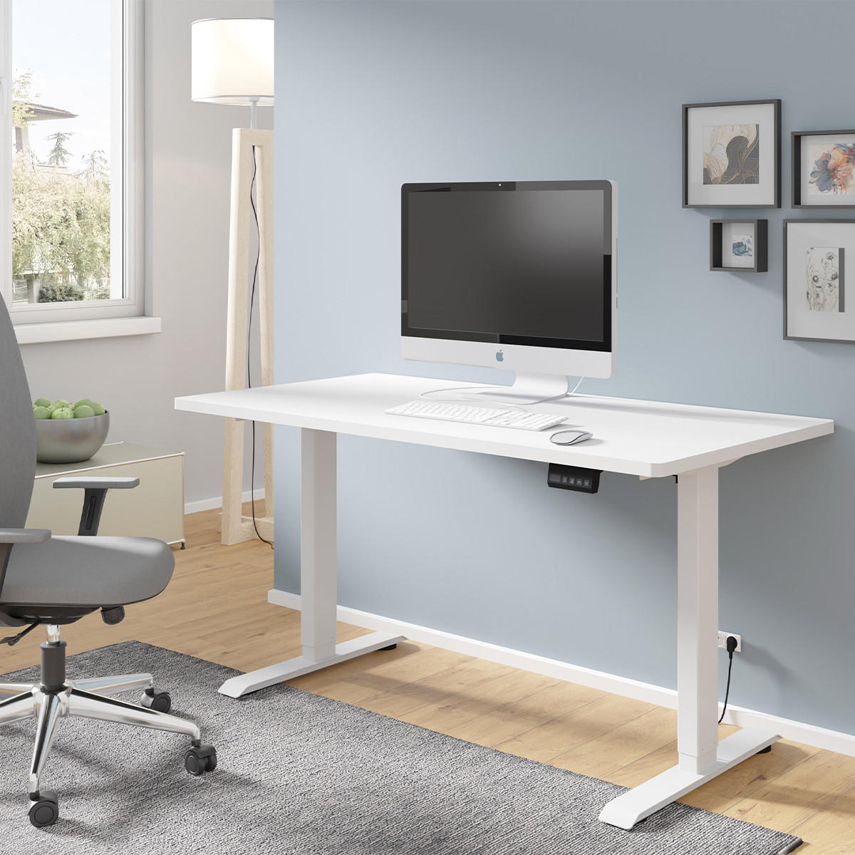 SCHREIBTISCH Ergo Weiß matt - Weiß, Holzwerkstoff (70/140/73cm) - Petits-meubles