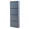 SCHUHSCHRANK schmal Metall mit Magnet 4 Klappen Anthrazit - Anthrazit, Metall (50/137/15cm) - Gowoll