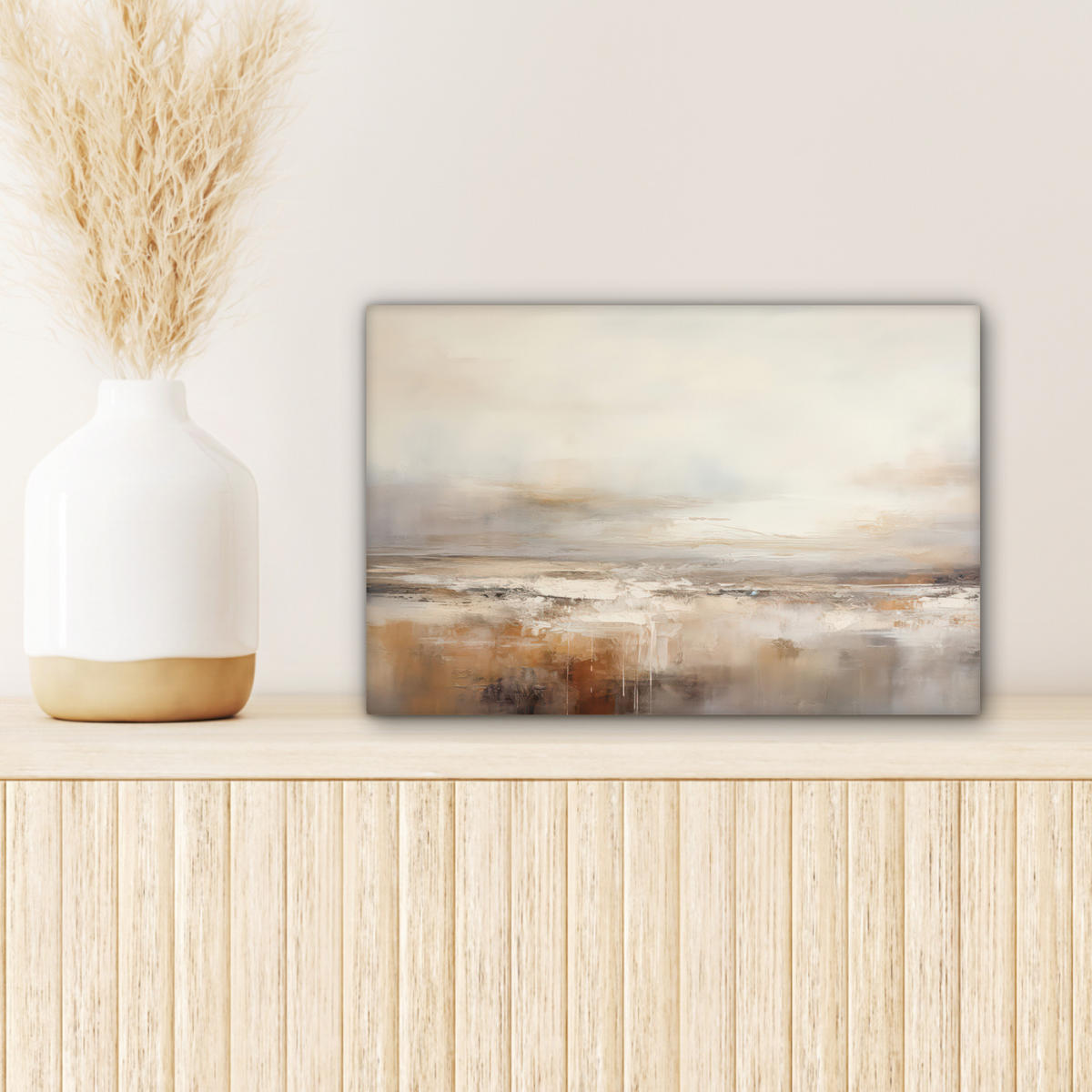 LEINWANDBILD - Kunst - Industriell - Grau - Braun - Abstrakt - 30x20 - Deko XXL - Sandfarben, Textil (30/20cm) - MuchoWow