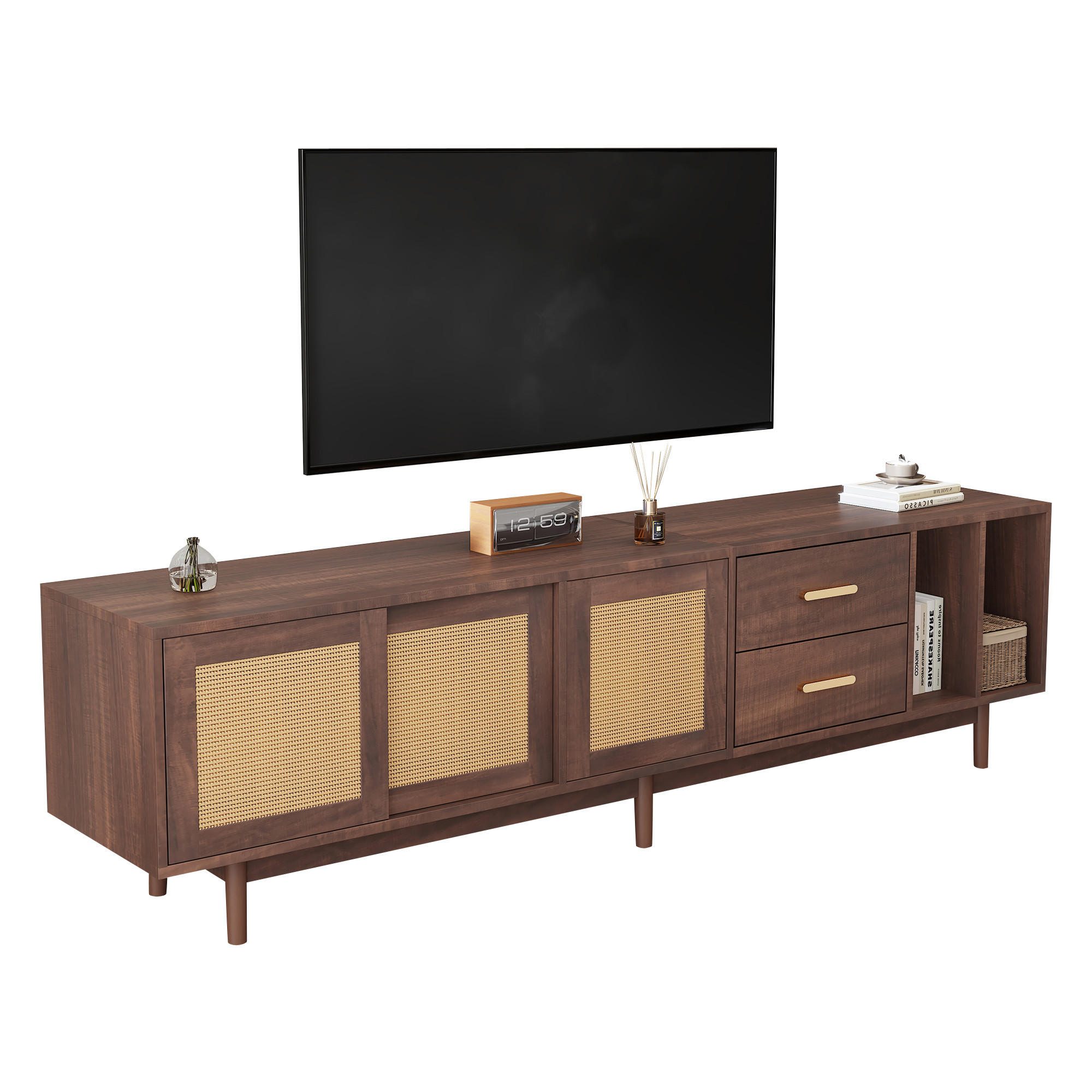 Beauniv Tv-Element Braun 40x52x190 cm