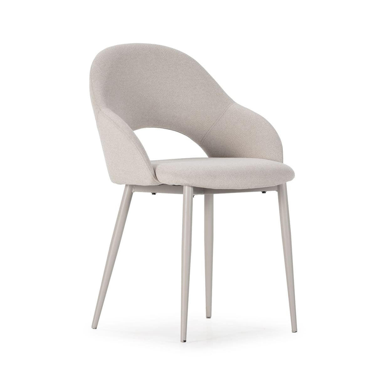 STÜHLE 2er-Set mit Stoffbezug und Metallfüßen 57/84/54 cm - Beige, Textil (57/84/63.5cm) - Calicosy