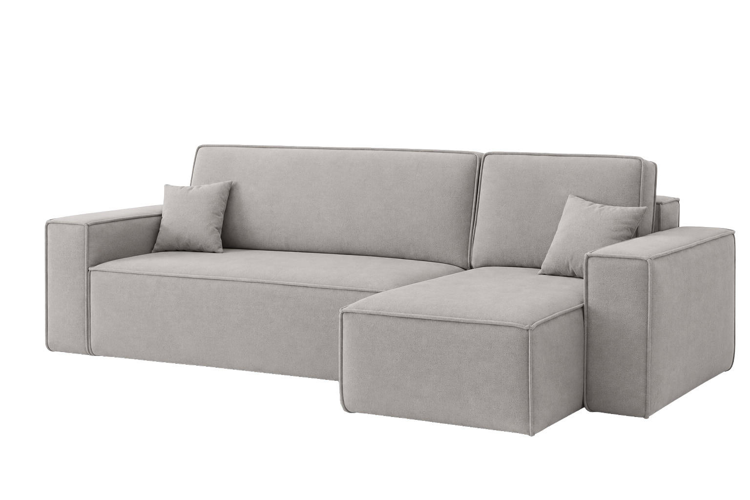 ECKSOFA L-Form Mit Schlaffunktion Und Bettkasten, Veloursstoff Bluvel, Grau, Rechts, BEST XL - Grau, Holz (274/142cm) - Kaiser Möbel