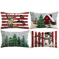 KISSENBEZÜGE 4er Set 40 x 60 cm Weihnachten Rot Grau - Multicolor, Textil (40/60cm)