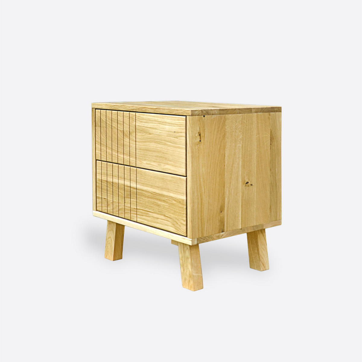 EICHEN-NACHTTISCH mit Schubladen für das Schlafzimmer NESS - Eichefarben, Holz (50/55/40cm) - Rawood Furniture