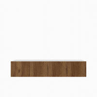 LOWBOARD CAVA 200/41/40 cm, Hängender TV-Schrank Weiß / Eichefarben - Eichefarben/Braun, Holzwerkstoff (200/41/40cm) - MASSENO