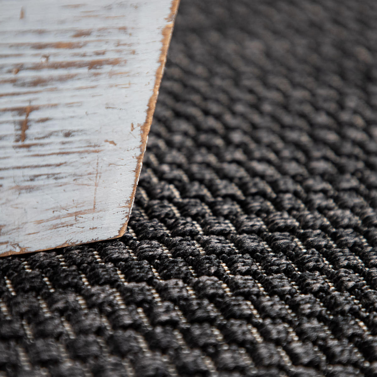 OUTDOOR Teppich Natur Balkon, Terrasse schmutzabweisend Schwarz Rund 200D - Schwarz, Textil (200/200cm) - KADIMA DESIGN
