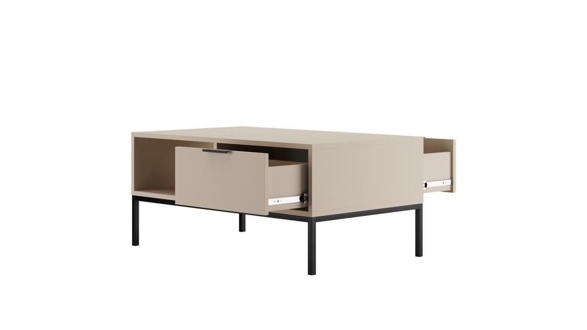 COUCHTISCH Austin_100 60/45/100 - Kaschmir/Schwarz, Holzwerkstoff (100/60/45cm) - RAUMHIRSCH FURNITURE