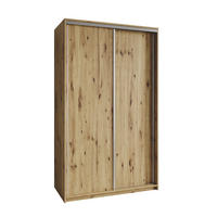 SCHWEBETÜRENSCHRANK NISSE 120/205/60 cm 2-türig Eiche Artisan - Eiche Artisan, Holzwerkstoff (120/205/60cm) - MASSENO